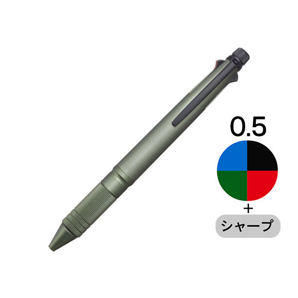 ジェットストリーム4＆1メタル 多機能ペン 0.5mm ダークグリーン 4色+