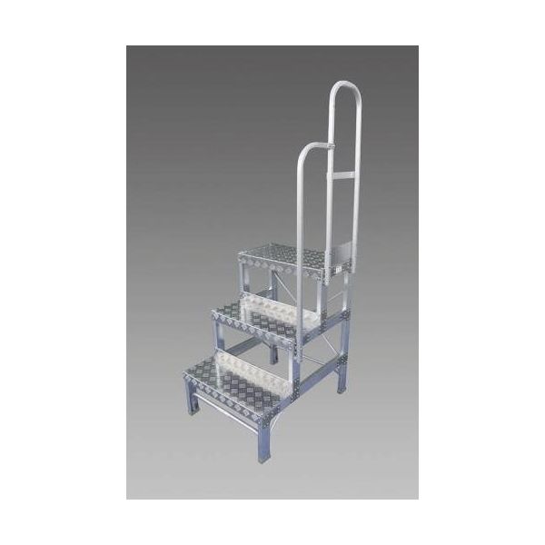 エスコ 600x340mm/0.9m/3段 作業台(右手すり付) EA903XF-90 1台（直送品）