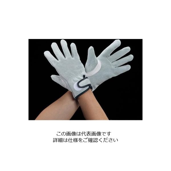 エスコ [L] 230mm 手袋(牛床革) EA353C-78 1セット(10双)（直送品）