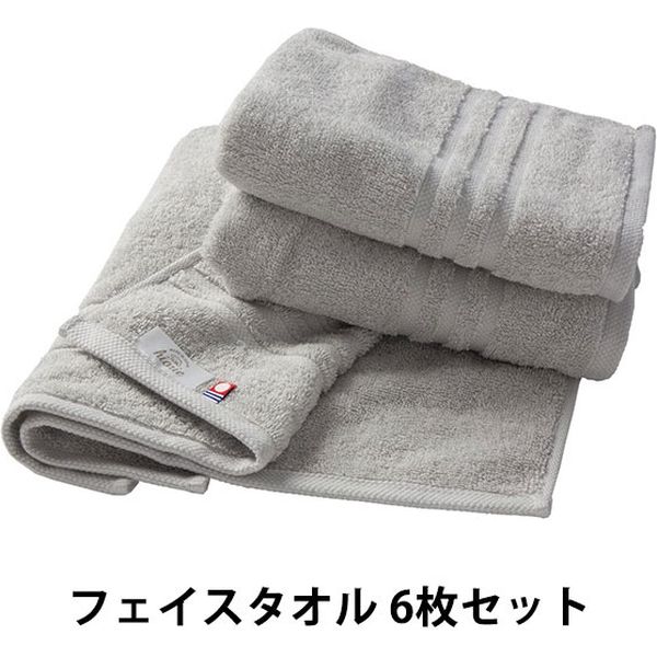 ヒオリエ 今治製 フェイスタオル HOTEL'S ホテルズ 6枚 シルバーグレイ 約34×80cm タオル 厚手 吸水 セット 今治タオル（直送品）