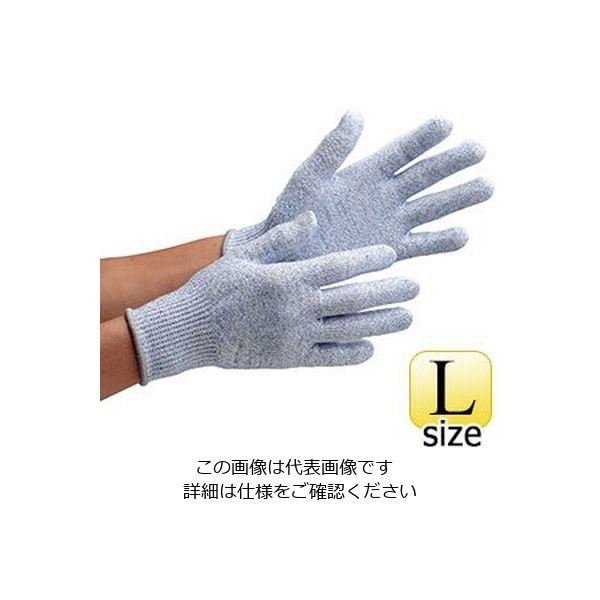 ミドリ安全 耐切創性手袋 カットガードF102NF ブルー L 4043103530 1双（直送品）