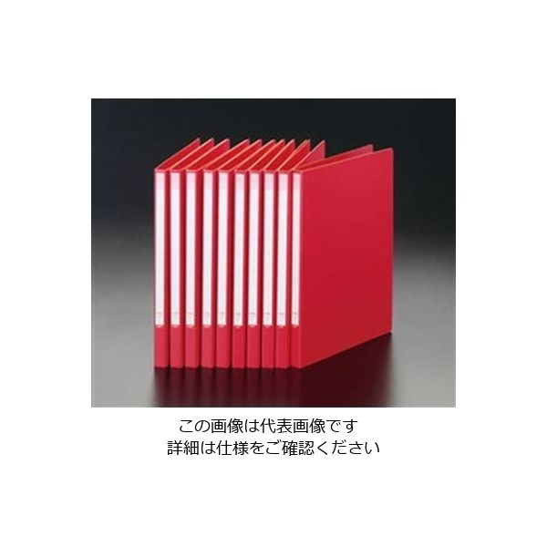 エスコ A4/S型 レターファイル(赤/10冊) EA762CF-21 1セット(20冊:10冊×2箱)（直送品）