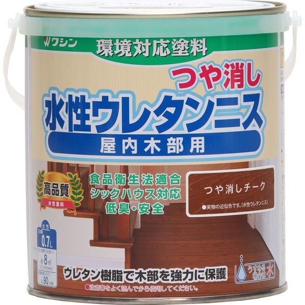 和信ペイント #800481 水性ウレタンニスつや消チーク0.7　1缶（直送品）