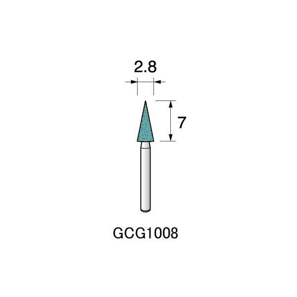 アルゴファイルジャパン GC/1.6軸砥石(軸付砥石ミニ グリーンカーボランダム) GCG1008 12個 1セット(60個:12個×5パック)（直送品）