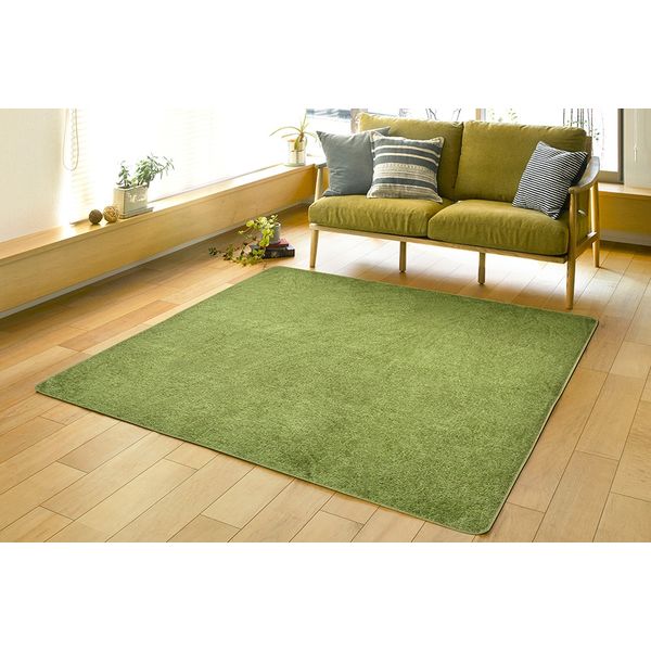 使用期間少　美品　ラグ 200×140cm グリーン レシェ クリーニング済 楽天市場】RENEW くすみカラー さらふわ手触り 洗えるシャギー