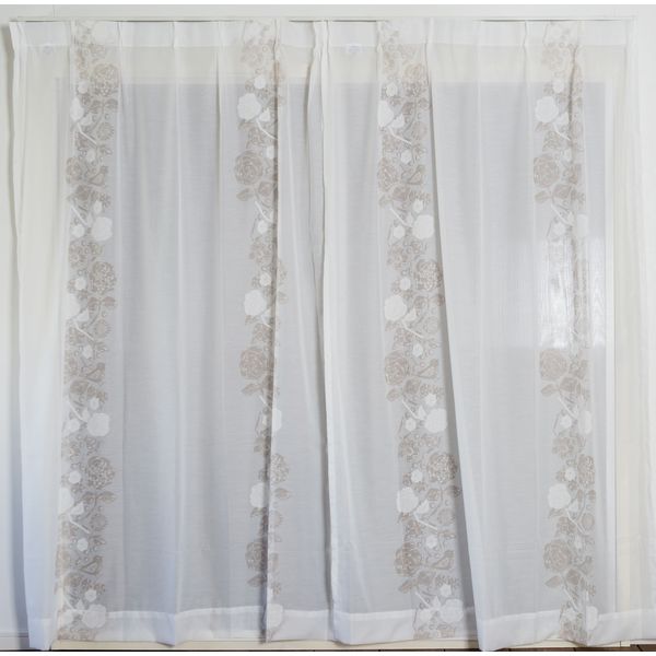 スミノエ デザインライフ セミオーダー レースカーテン クコボイル 1800×1090mm グレー １セット(2枚入)（直送品） 13,695円