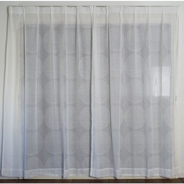 スミノエ デザインライフ セミオーダー レースカーテン ピステボイル 1000×1040mm ホワイト １セット(2枚入)（直送品）