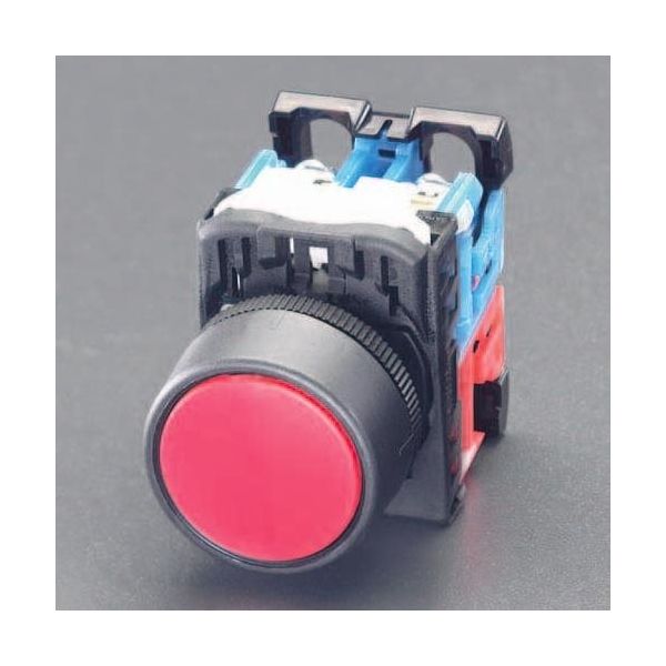 エスコ 22/25mm 押しボタンスイッチ(赤) EA940D-96 1セット(5個)（直送品）