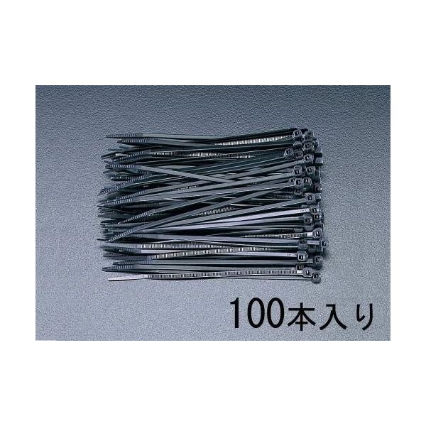 エスコ 250x 4.8mm 結束バンド(耐候性/100本] EA475B-250 1セット(1000本:100本×10袋)（直送品） アスクル