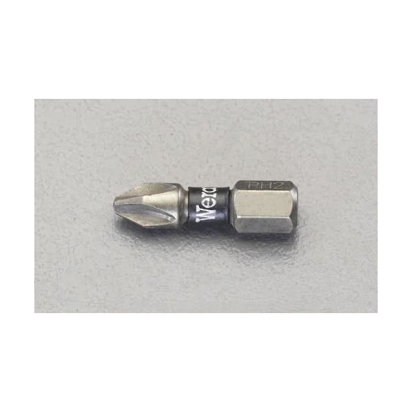 エスコ #2x25mm [+]ドライバービット(ダイヤコート・インパクト用) EA611MA-2 1セット(15本)（直送品）