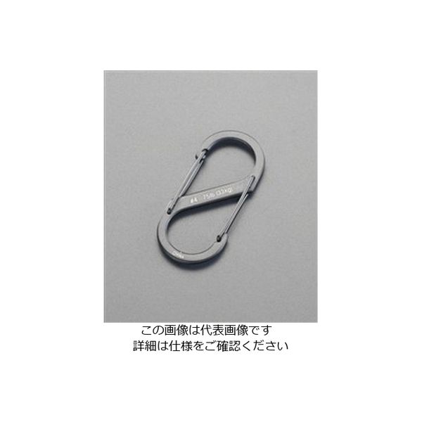 エスコ 50x22mm Sカンスナップ(ステンレス製/ブラック) EA638AD-72 1セット(15本)（直送品）