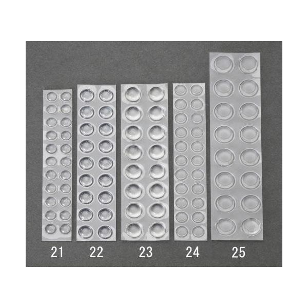 エスコ 7.9x2.2mm 粘着付クッションゴム(丸型/22粒) EA979AD-21 1セット(330個:22個×15パック)（直送品）