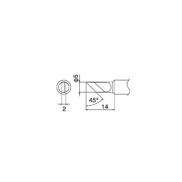 エスコ φ5.0mm こて先 (EA304HDー50B・ー50C用) EA304HD-8 1セット(5個)（直送品）