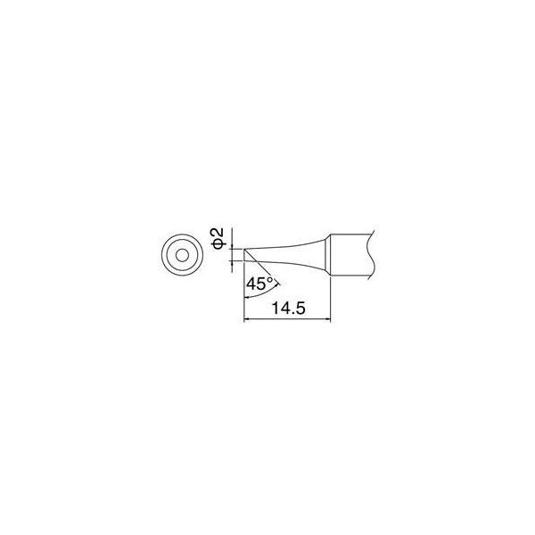 エスコ φ2.0mm こて先 (EA304HDー50B・ー50C用) EA304HD-5 1セット(10個)（直送品）