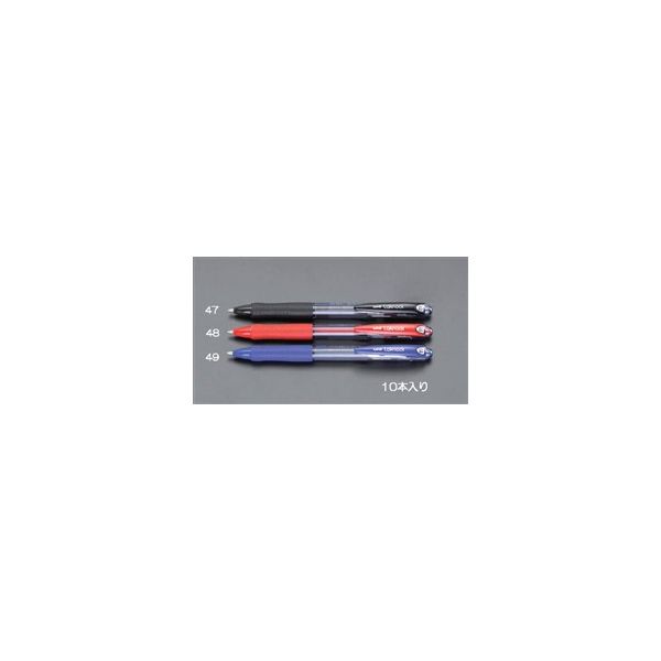 エスコ 1.0mm ボールペン(赤・10本) EA765MG-48 1セット(100本:10本×10箱)（直送品）
