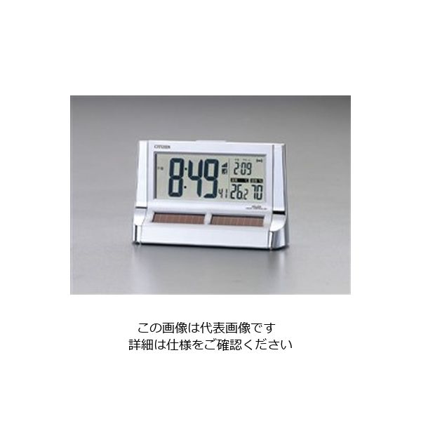 エスコ 101x160x55mm [電波]置時計・ソーラー電源 EA798CG-72 1セット(2個)（直送品）