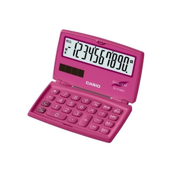 エスコ 10桁 手帳型計算機(ピンク) EA761G-27B 1セット(4個)（直送品）