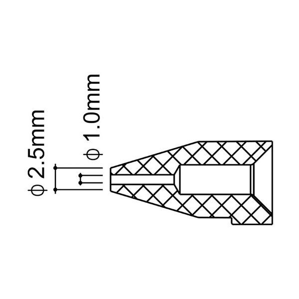 エスコ φ1.0/φ2.5mm 交換ノズル(EA323MBー1，2用) EA323MB-14 1セット(4個)（直送品）