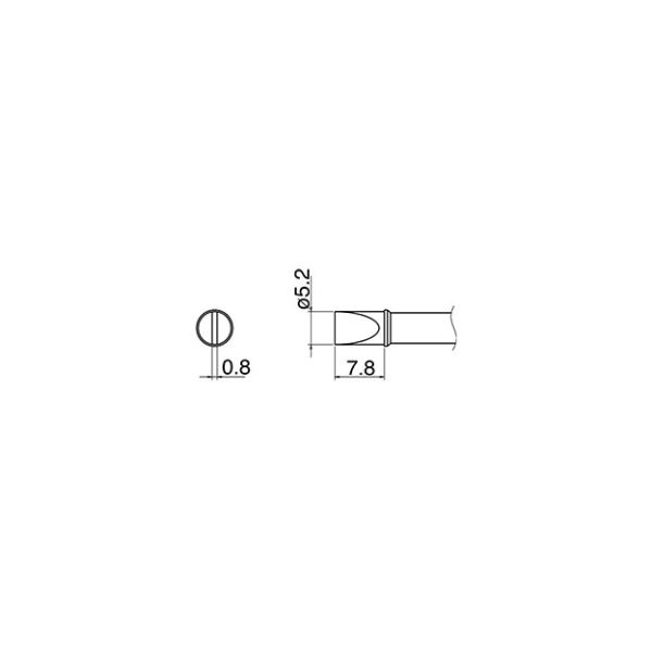 エスコ φ5.2mm 交換用こて先 (EA304AL用) EA304AL-27 1セット(4個)（直送品）