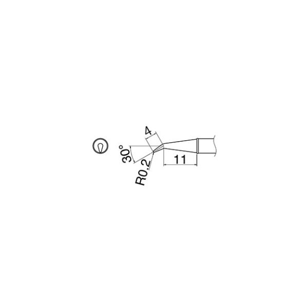 エスコ R0.2mm 交換用こて先 (EA304AL用) EA304AL-35 1セット(4個)（直送品）