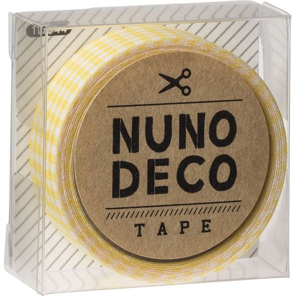 KAWAGUCHI ヌノデコテープ 1.5cm×1.2m きいろチェック 11-844 1セット（3個）（直送品）