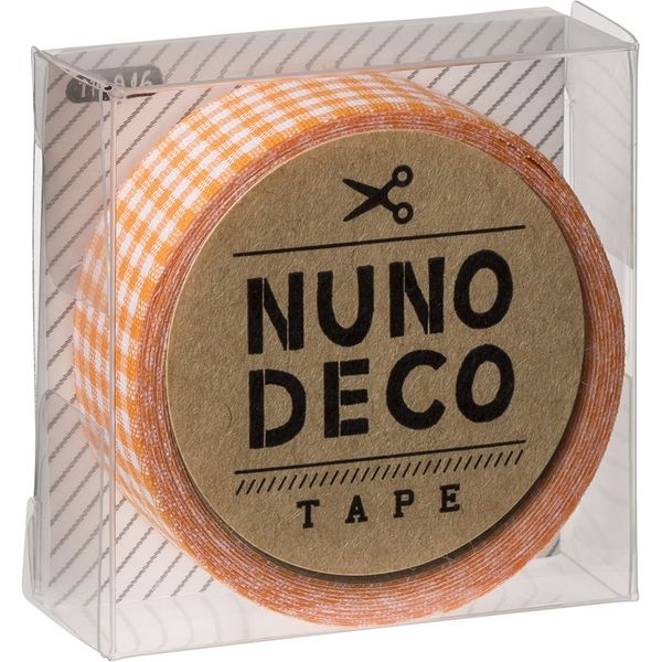 KAWAGUCHI ヌノデコテープ 1.5cm×1.2m だいだいチェック 11-846 1セット（3個）（直送品）
