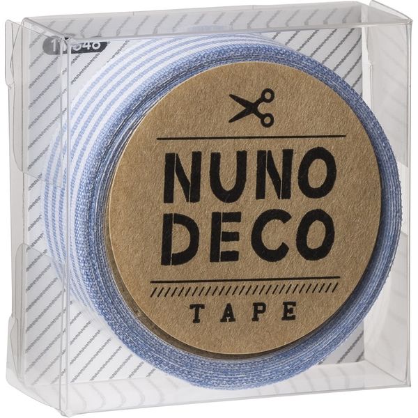 KAWAGUCHI ヌノデコテープ 1.5cm×1.2m みずいろしましま 11-848 1セット（3個）（直送品）