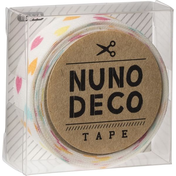 KAWAGUCHI ヌノデコテープ 1.5cm×1.2m しろいカラフルハート 11-852 1セット（3個）（直送品）