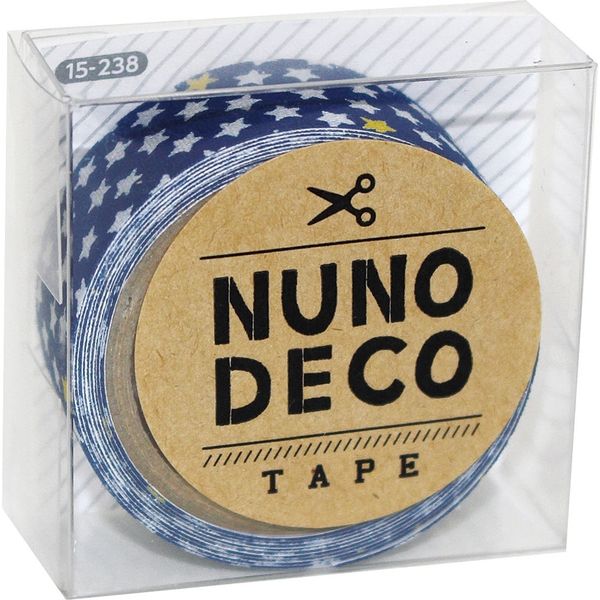 KAWAGUCHI ヌノデコテープ 1.5cm×1.2m ちいさなスター　あお 15-238 1セット（3個）（直送品）