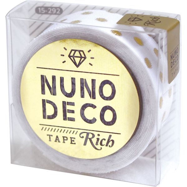 KAWAGUCHI ヌノデコテープ リッチドット 1.5cm×1.2m ホワイト 15-292 1セット（2個）（直送品）