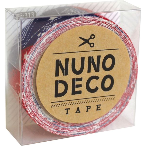 KAWAGUCHI ヌノデコテープ 1.5cm×1.2m バンダナあか 15-313 1セット（3個）（直送品）