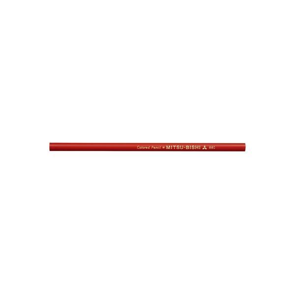 三菱鉛筆 色鉛筆 880 丸軸 赤 K880.15 1セット（24本）（直送品）