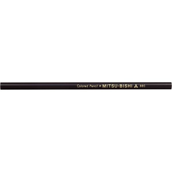三菱鉛筆 色鉛筆 880 丸軸 黒 K880.24 1セット（24本）（直送品）