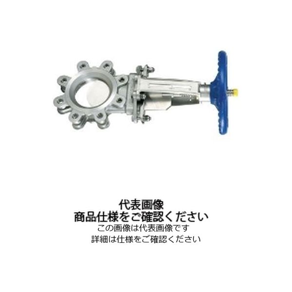 336J-H 1.0MPa ナイフゲートバルブ 手動ハンドル式 SCS13A/SUS304/CRゴム JIS10K 100A（直送品）