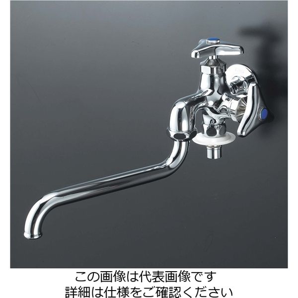 セール・キャンペーン KVK 二口自在水栓(ツバ付ワンタッチニップル付) 1個 K21BNJ キッチン・バス備品