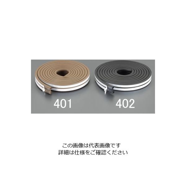 エスコ 6x 9mmx5m 戸あたりクッションテープ(P型/茶) EA944KD-401 1セット(10個)（直送品）