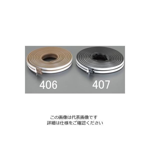 エスコ 6.2x8.6mmx5m 戸あたりクッションテープ(V型/黒) EA944KD-407 1セット(10個)（直送品）