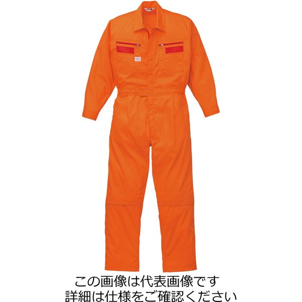 山田辰 夏長袖ツヅキ服 オレンジ LL 1-1180-OR-LL 1枚（直送品