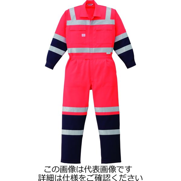 山田辰 JIS T8127クラス3適合高視認性安全夏ツヅキ服 レッド L 1-7625-RE-L 1枚（直送品）