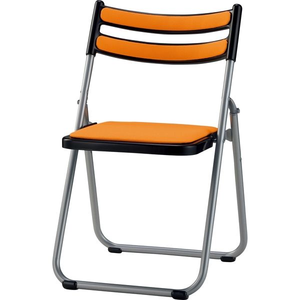 【軒先渡し】サンケイ CF70-72 折り畳み椅子 布張り オレンジ CF72-MY-OR 1セット（6脚入）（直送品）