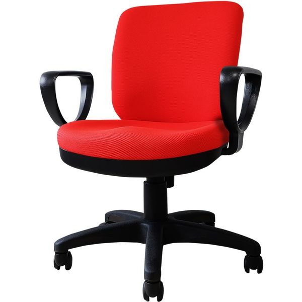 Netforce オフィスチェア 体圧分散 デスクチェア ループ肘付 事務椅子 腰痛対策 レッド 1脚（直送品）