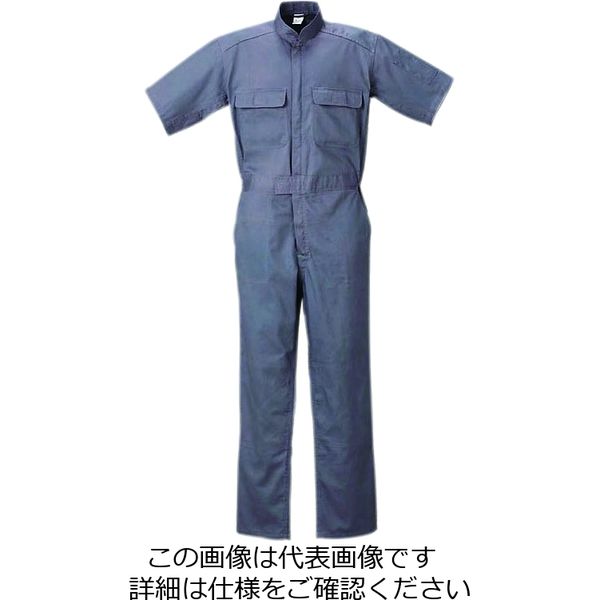クレヒフク 綿100％半袖ジャンプスーツ グレー 5L 111H-20-5L 1枚（直送品）