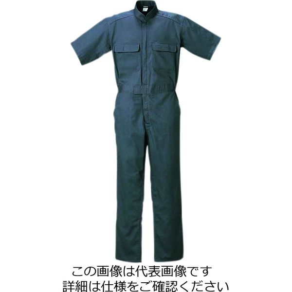 クレヒフク 綿100％半袖ジャンプスーツ チャコールグレー 3L 111H-28-3L 1枚（直送品）