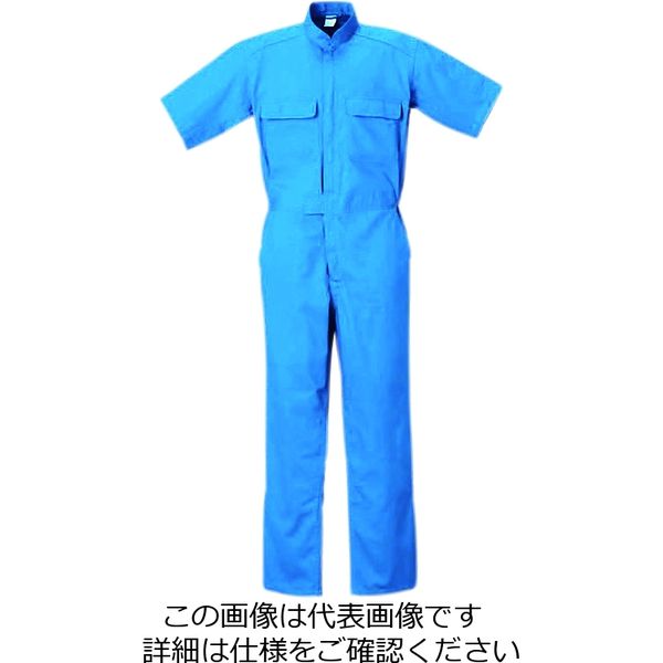 クレヒフク 綿100％半袖ジャンプスーツ パープルサックス L 111H-302-L 1枚（直送品）