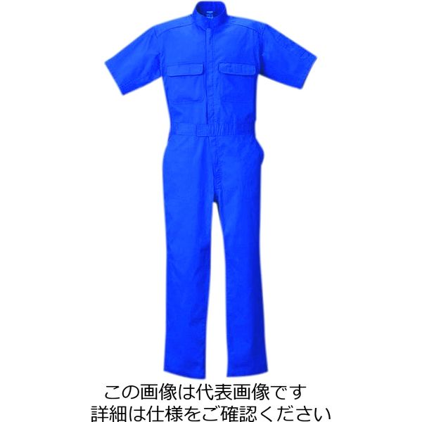 クレヒフク 綿100％半袖ジャンプスーツ ブルー 3L 111H-30-3L 1枚（直送品）