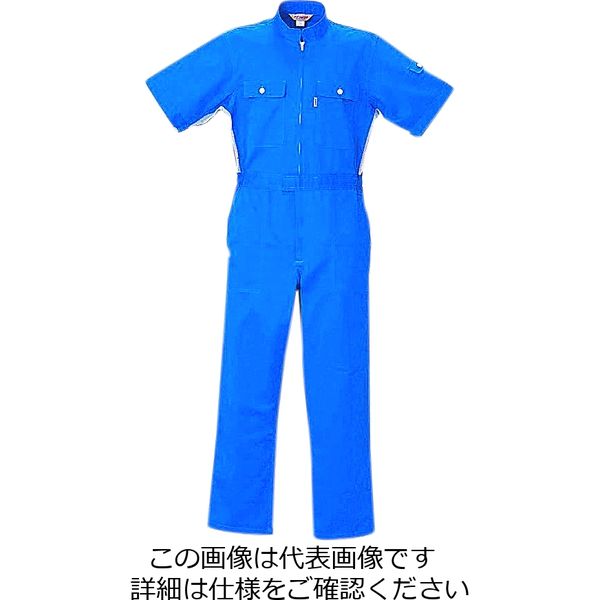クレヒフク 綿100％半袖ジャンプスーツ ブルー LL 1700-30-LL 1枚（直送品）