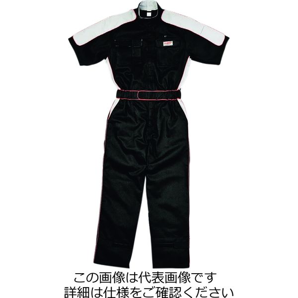 クレヒフク 綿100％半袖ピットスーツ ブラック LL KR703-29-LL 1枚（直送品）