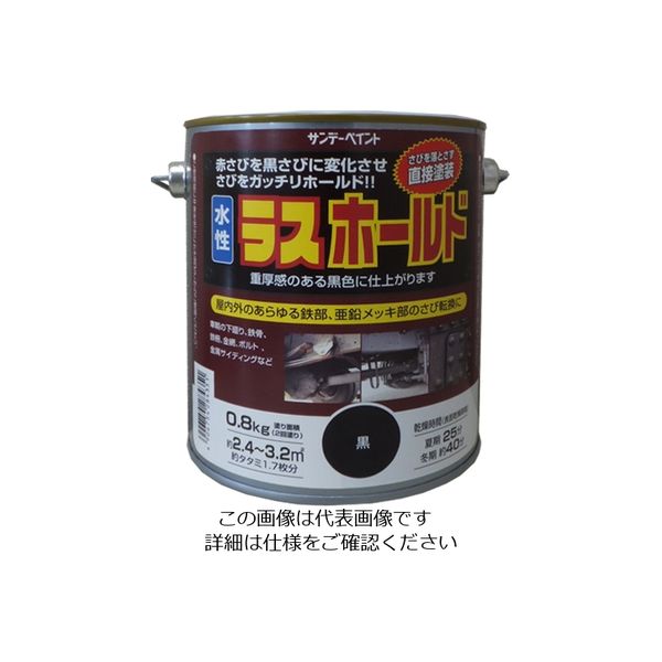 サンデーペイント 水性ラスホールド 800g 黒 2002E6 1セット(6缶)（直送品）