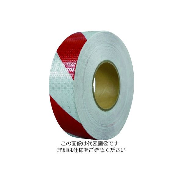 セーフラン安全用品 セーフラン 高輝度反射テープ 赤白 幅50mm×50m 14359 1巻 206-8986（直送品）