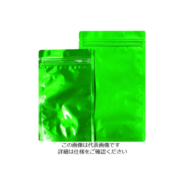 セイニチ 「ラミジップ」 アルミカラースタンドタイプ 緑 200×140+41 （50枚入） AL-1420GR 194-9089（直送品）